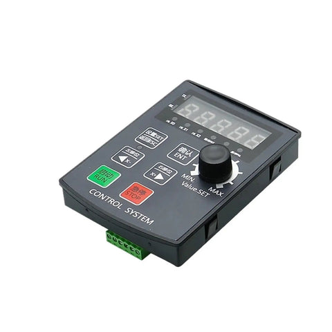 Five Digit Display Motion Control Module For Stepper And Servo Motors With Positive And Negative Limit RS485 Communication Pro Grade Grinder Applications HF020 Model Industrial Motor Controller, showing five-digit display and control knobs.