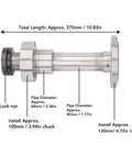 Heavy Duty Lathe Spindle Double Chuck Replacement Part For WM-210 MX-210 Mini Lathes Upgrade Kit Pro Grade steel dimensions