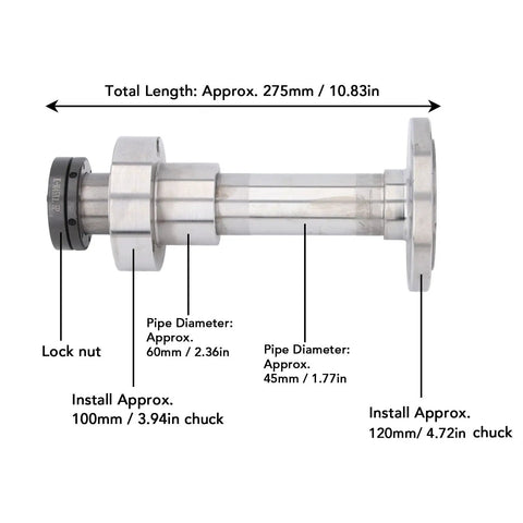 Heavy Duty Lathe Spindle Double Chuck Replacement Part For WM-210 MX-210 Mini Lathes Upgrade Kit Pro Grade steel dimensions