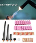 Tig Welding Consumables Kit With Gas Lens Cups Collets And Bodies For WP 9 20 25 Torches 53 Pcs Assorted Nozzles shown