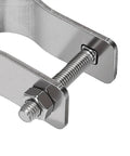Close-up of Heavy Duty 304 Stainless Steel Farm Gate Hinges Set For Chain Link Fences And Wood Gates 1-3/8 Inch Pin Wall Mount Hardware