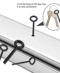 15 Piece Black Hex Dogging Key Kit With Full Loop attached to metal bar, keys hanging on loop, includes 1/8, 5/32, 7/32 sizes