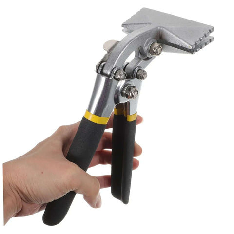 3 Inch Hand Seamer Tool for Sheet Metal Bending and Seaming in use, lightweight straight jaw metal bender for repairs