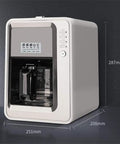 Fully Automatic Bean To Cup Coffee Maker With Built In Grinder Removable Reservoir And Smart Thermal Insulation, side view showing size dimensions.