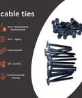 2026 Upgraded Heavy Duty Self Locking Nylon Cable Ties With UV Protection For Car Repair Home And Cable Management, black ties
