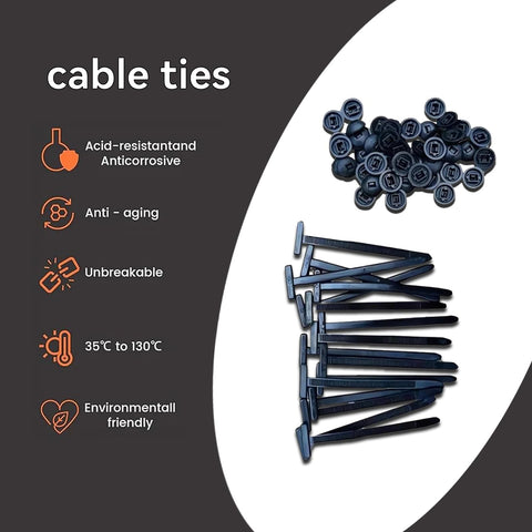 2026 Upgraded Heavy Duty Self Locking Nylon Cable Ties With UV Protection For Car Repair Home And Cable Management, black ties