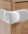 Adhesive Baby Cabinet Lock For Cabinets And Drawers Safe Latch For Fridge And Washing Machine Easy Install White 8 By 4 Cm on wood cabinet