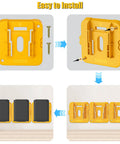 Easy installation steps for Six Pack Battery Mount Holder For Dewalt 20V 60V Batteries Wall Mount Shelf Van Toolbox Storage Compatible With DCB200 DCB203 DCB206 DCB201 DCB202 DCB204 DCB208 DCB606 DCB609
