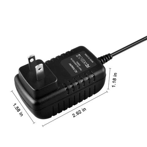 Wall AC Power Adapter For Casio AD-E95100B Keyboard with dimensions, universal input, and safety features visible