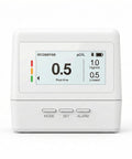 Continuous Home Radon Detector With Battery Power And Display Super Fast Readings For Quick Easy Home Safety Checks EF100 Style Smart Radon Sensor Fast Easy To Read Digital Display And Battery Operated For Portable Home Monitoring, front view