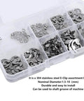 120 Piece E Clips Retaining Snap Ring Kit In 304 Stainless Steel With Plastic Storage Box Sizes M1.5 Through M10 Circlip Assortment