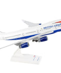British Airways Boeing 747 400 One To Two Hundred Scale Model Airplane Dope Collectible With Landing Gear And Display Stand