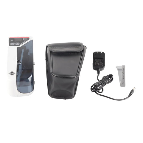 Portable Handheld Mini Cash Counting Machine for Bills and Currency On the Go with leather case and charger