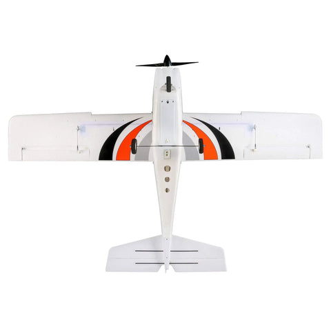 Top view of Apprentice STS 1.5m RC Airplane RTF Smart Trainer With Safe Flight Tech, AMA Certified, showing wingspan and design.