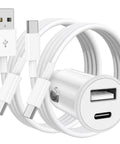 48W USB C Car Charger With Dual USB Ports Fast Charge For iPhone 17 16 15 Series Pro Max Air iPad Samsung On The Go