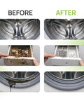 Before and after cleaning using All In One Washing Machine And Dryer Vent Cleaning Kit With Long Handle Brushes For Grout Crevices Lint Traps And Sinks Flexible Multi Purpose Cleaning Tools For All Washers And Dryers To Deep Clean And Freshen Your Home Like A Pro