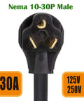 Beefy NEMA 10-30P To 6-50R Welder Adapter Cable 30 Amp Dryer Plug To 50 Amp Welding Receptacle 250V Power Converter