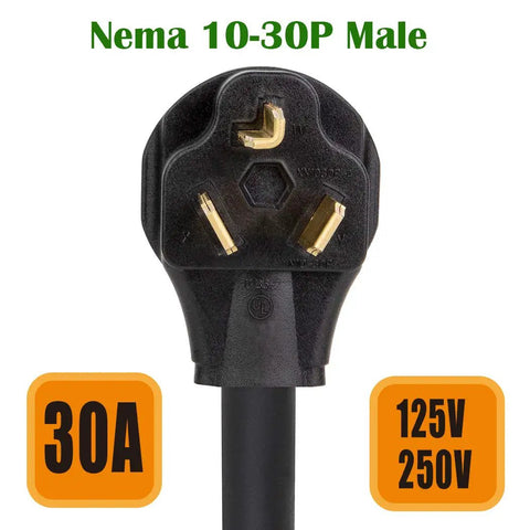 Beefy NEMA 10-30P To 6-50R Welder Adapter Cable 30 Amp Dryer Plug To 50 Amp Welding Receptacle 250V Power Converter