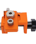 Heavy Duty Double Hole Drill Guide With 12Mm Eccentric Nut shown from top with adjustable features and silver bushes.