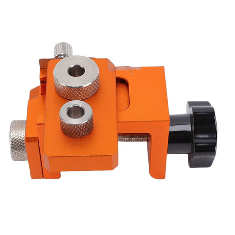 Heavy Duty Double Hole Drill Guide With 12Mm Eccentric Nut shown from top with adjustable features and silver bushes.