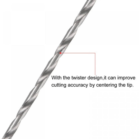 Close-up of Handy 0.9mm Mini Micro Twist Drill Bits Set showcasing twister design and precision-cutting tip.