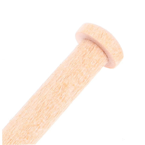 Close-up of a single T-shaped round peg from the 20 Piece Miniature Solid Wood Nails For Crafting And Woodworking T Shaped Round Pegs Perfect