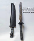 Full Tang Carbon Steel Machete Sword With Leather Sheath For Practice And Outdoor Use Twenty Point Five Inch Blade Built
