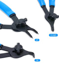12 Piece Convertible Snap Ring Pliers Set For Internal And External Rings With 0.038, 0.047, 0.070, And 0.090 Inch Sizes, Easy Switch Knob