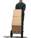 Heavy Duty Aluminum Dock Bridge For Loading Docks And Hand Trucks With Five Hundred Pound Capacity, worker using dock ramp with hand truck.