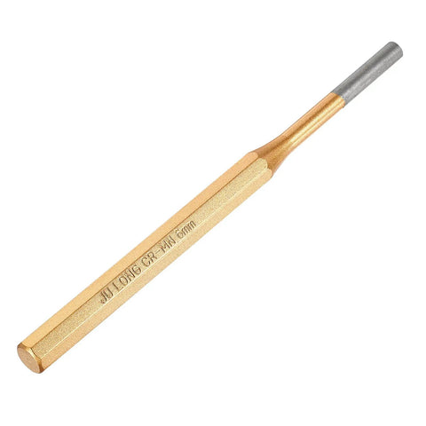 Heavy Duty Pin Punch 1/4 Inch Head 150Mm Length Alloy Steel Alignment Driver Tool For Beating Out Stubborn Pins In Auto Shop Repairs Watch Jobs And Jewelry Crafts, showing a 6mm head.