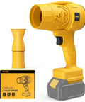 Cordless Leaf Blower For 20V Max Battery Compatibility Mini Turbo Jet Handheld Blower with nozzle and box packaging shown