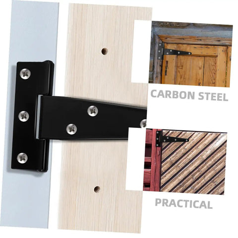 8 Pack 5 Inch Galvanized Black T Type Weld On Door Hinges Heavy Duty For Outdoor Garages Sheds Cabinets Closets Screen Doors