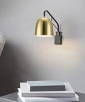 Heavy Duty Modern Wall Sconce Lights Featuring Durable Iron Build With Uplight Downlight Setup Makes Room Refresh Easy Adds A Solid Fresh Vibe To Living Room Bedroom Or Bath Set Of Two, showcasing a gold shade and black fixture.