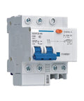 Tough As Nails Miniature Leakage Circuit Breaker DZ47LE-63 2 Pole 60 Amp 50 Milliamp Residual Current Trip Switch, side view.