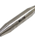 Beefy Rear Tine Tiller Shaft For Horse I II III And MTD Seven Inch Length One And A Quarter Inch Outer Diameter Half Inch Female Threads Three Keyways Tapers To.735 Direct Fit Replaces 1026A, viewed at an angle showing threads and taper.