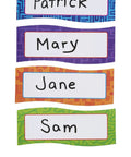 Magnetic Name Plates For Desks And Classrooms Reusable Dry Erase Name Tags Set Of 20 In Four Colors with names Patrick, Mary, Jane, Sam