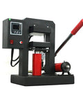 Heavy Duty 14000 PSI Hydraulic Heat Press Machine 110V With 5x5 Inch Swing Arm Digital LCD Display Timer And Temperature Controller Dual Insulated Aluminum Heating Plates For Even Heat Built Tough For T Shirts Hats And Small Crafts, black and red