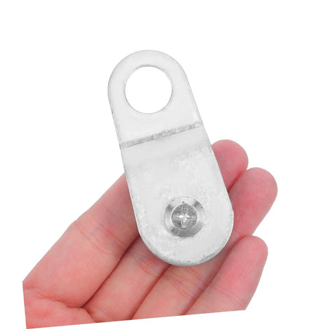 12 Pack Single Pulley Cable Load Guide Rollers For 6mm Rope With Swivel, Wire Rope Lifting Blocks For Outdoor Rigging And Hanging Accessories, Perfect For Garage, Gym, And DIY Projects, metal pulley plate in hand