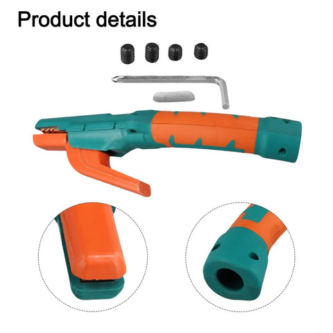 Durable 800 Amp Welding Stinger Electrode Clamp With Ergonomic Curved Handle Offers Superior Heat Resistance And Comfort For Lefty Or Righty Pros Needing Heavy Duty Brass Grip For Intense Fabrication Sessions, featuring ergonomic grip and parts.