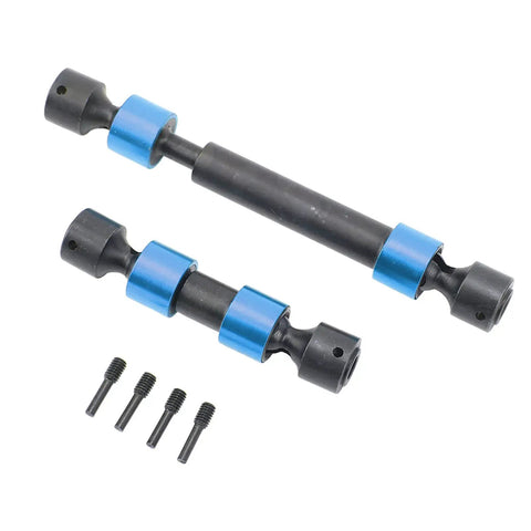 Traxxas Compatible Center Drive Shaft Splined Universal Steel CVD Driveshaft For REVO 3.3 Summit E REVO 2.0 T MAXX RC Cars Adjustable Front 3.11 To 3.62 Inches And Rear 5.08 To 6.3 Inches High Performance Drivetrain Upgrade Blue set with screws