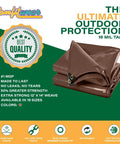 16 Mil Heavy Duty Tarp Cover For Car Boat Camping Tough As Nails All Weather Weatherproof Tear Proof Sun Fade Resistant Brown