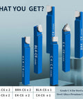 Front view of a 10-piece blue carbide-tipped lathe tool set with 1/4" shank for turning, boring, chamfering