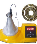 Top Shelf 220V 2000W Tower Induction Heater With Digital Display for Tapered Bearings and Drive Gears, yellow body and timer.
