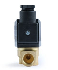 Front view of Solid Brass 3/8 Inch NPT Electric Solenoid Valve 12V DC Normally Closed With Viton Seals For Air Water Oil Fuel