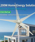 1200W Wind Power Generator Kit With 12V 24V Start 2.5 Meters Per Second Turbine installed on house rooftop