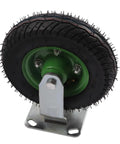 Eight Inch Pneumatic Caster Wheels Heavy Duty Rubber Inflatable Tires Four Piece Set with a swivel caster and rubber tire.