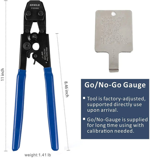 Pro Grade Pex Cinch Clamp Crimp Tool Kit With Stainless Steel Clamps Ratchet Self Release Metal Pipe Cutter and No-Go Gauge