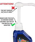 Fluid Transfer Pump For Gallon And Wide Mouth Quart Bottles, 30cc Per Stroke, Four Thread Sizes Fit Most Bottles, Easy Interchange, 24 Inch Flexible Tube For Gear Oil, Transmission Fluid, Antifreeze on blue bottle
