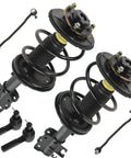 Front Six Piece Steering And Suspension Kit With Strut And Spring Assembly Tie Rods And End Links Straight Bolt On Install For 2004 2008 Nissan Maxima Keeps It Sweet And Smooth, showing shock absorbers and springs.