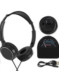 13000x High Amplification Pipe Leak Detector Kit With Rechargeable Battery, Large Headphone, And Field Strength Meter For Home Plumbing Pro Level Leak Finder For Hidden Leaks, Long Battery Life, Fast Accurate Detections. Black headset and meter set with USB cable